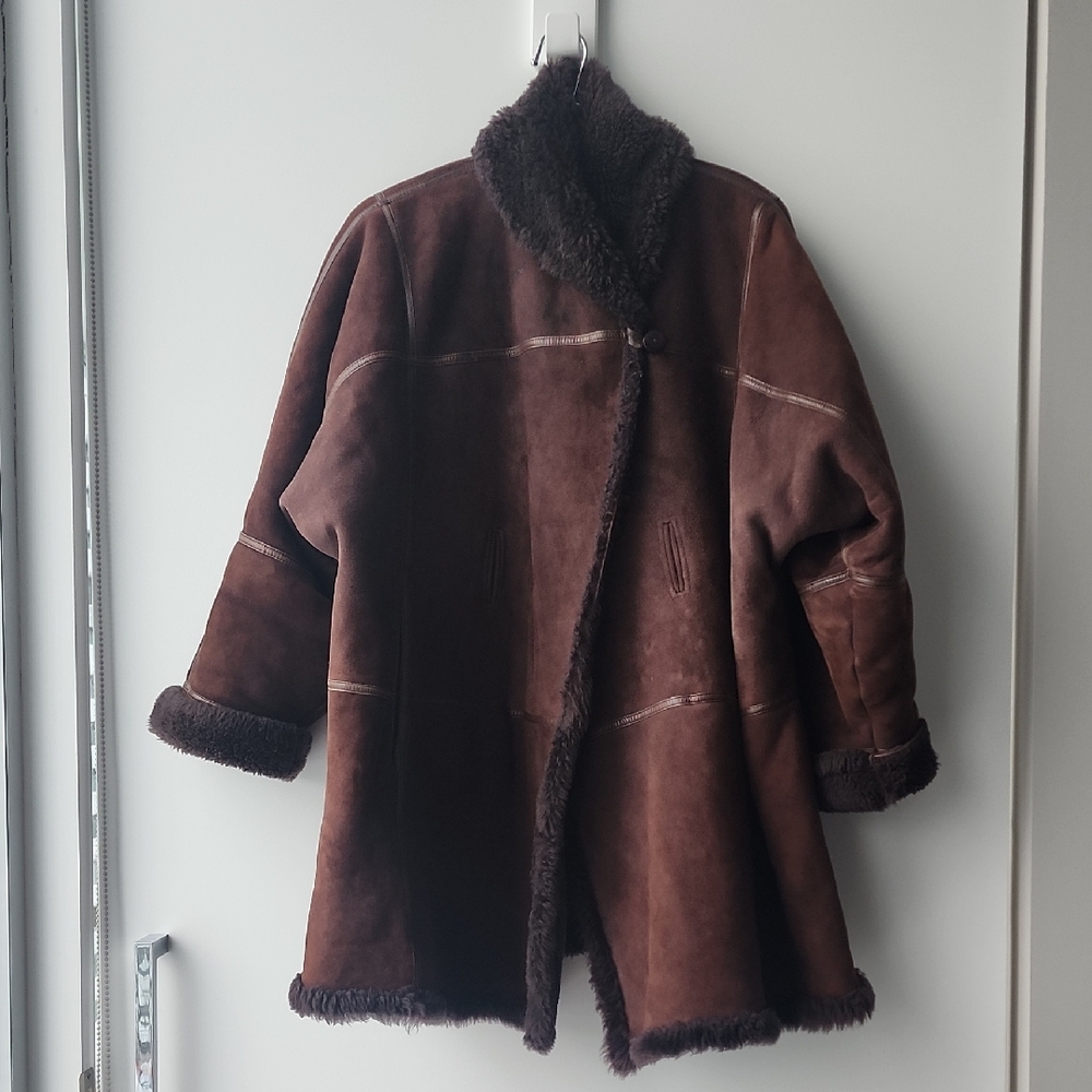 Vintage Robrik Real Shearling Oversized Suede Winter Jacket